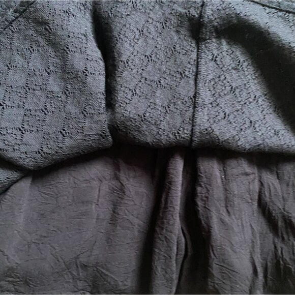 Free People Lace Daisy Eyelet Waist Cut Out Mini Dress-Black-Size 10-GUC - Picture 5 of 9